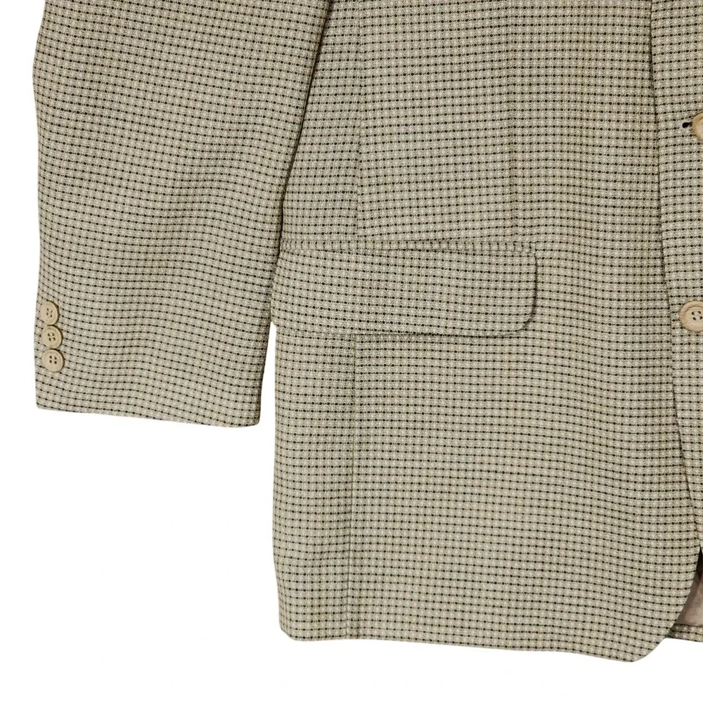 Michael Gabrielle Blazer 40R Men Beige Nailhead Single Breast Canada Wool Preppy